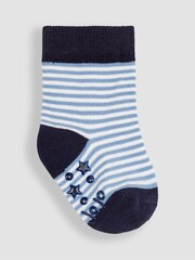 JoJo Maman Bébé Blue 3-Pack Nautical Socks - Image 3 of 4