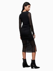 AllSaints Black Sparkle Nora Dress - Image 2 of 6