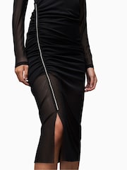 AllSaints Black Sparkle Nora Dress - Image 5 of 6