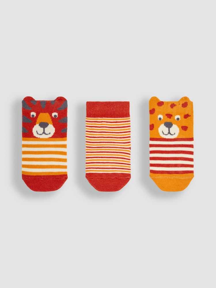 Pack de 3 pares de calcetines con diseño de safari de Jojo maman Bébé - Imagen 1 de 4