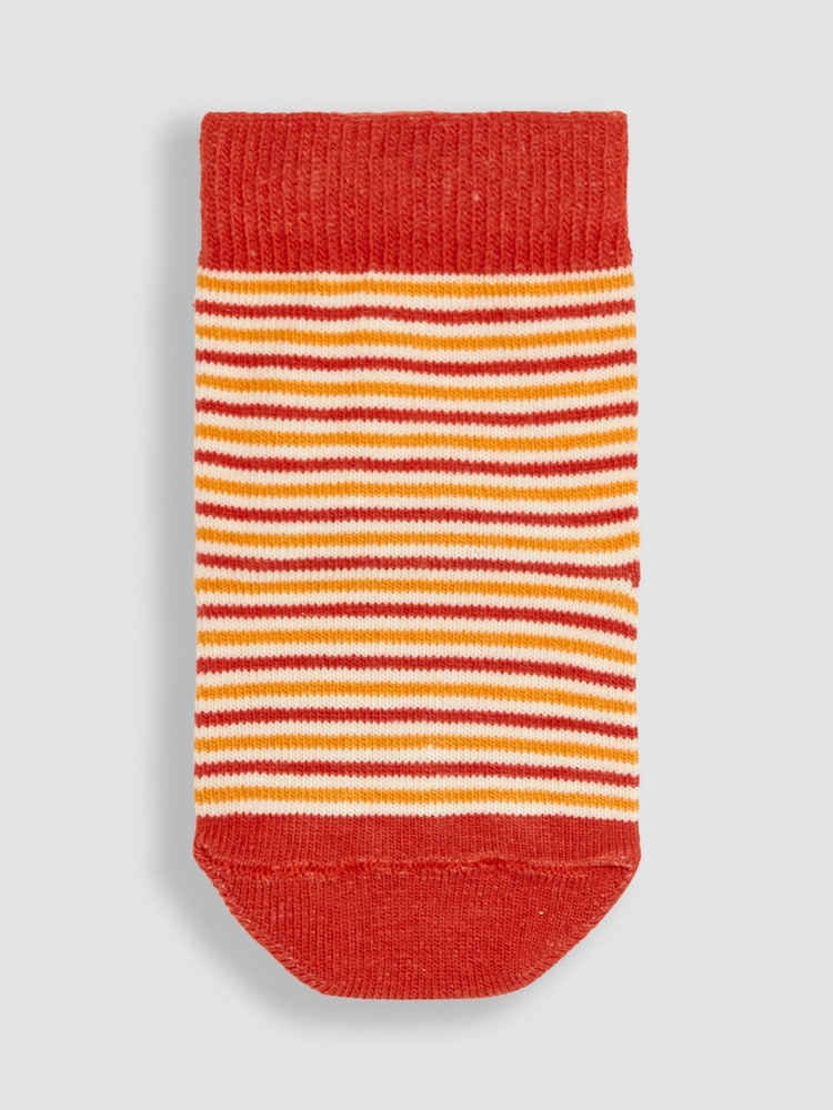 JoJo Maman Bébé Rust Orange Tiger 3-Pack Safari Socks - Image 3 of 4