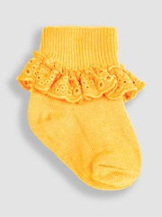 JoJo Maman Bébé Blue 3-Pack Frilly Socks - Image 4 of 4