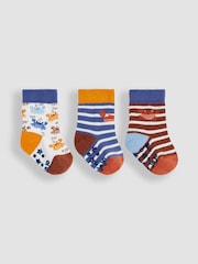 JoJo Maman Bébé Orange 3-Pack Crab Socks - Image 1 of 5