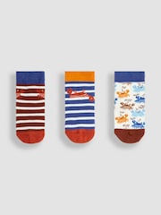 JoJo Maman Bébé Orange 3-Pack Crab Socks - Image 2 of 5