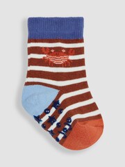 JoJo Maman Bébé Orange 3-Pack Crab Socks - Image 3 of 5
