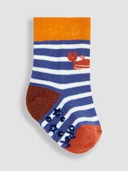 JoJo Maman Bébé Orange 3-Pack Crab Socks - Image 4 of 5