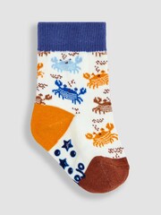 JoJo Maman Bébé Orange 3-Pack Crab Socks - Image 5 of 5