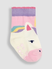 Hellpink - JoJo Maman Bébé Socken mit Einhorndesign im 3er-Pack - Bild 4 von 4
