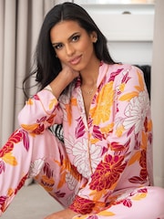 Pour Moi Pink Luxe Woven Pyjamas - Image 1 of 5