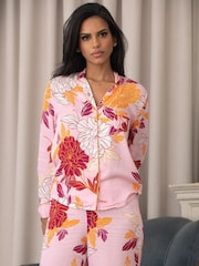 Pour Moi Pink Luxe Woven Pyjamas - Image 2 of 5