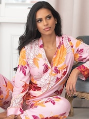 Pour Moi Pink Luxe Woven Pyjamas - Image 3 of 5