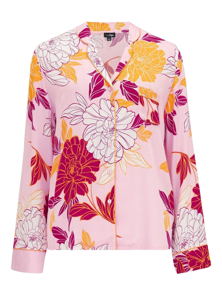 Pour Moi Pink Luxe Woven Pyjamas - Image 4 of 5