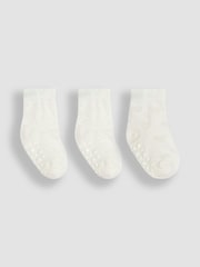 Blanco - Pack de 3 pares de calcetines con diseño de corazón de Jojo Maman Bébé - Imagen 1 de 4