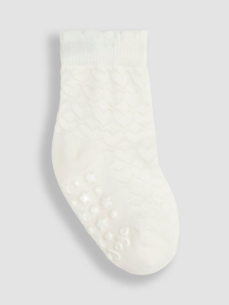 Blanco - Pack de 3 pares de calcetines con diseño de corazón de Jojo Maman Bébé - Imagen 2 de 4