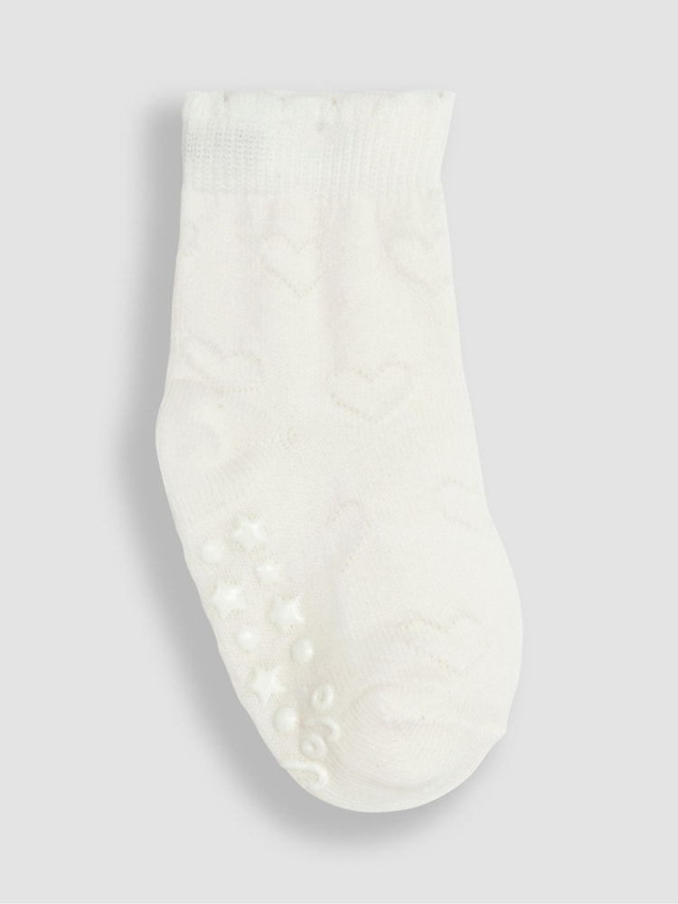 Blanco - Pack de 3 pares de calcetines con diseño de corazón de Jojo Maman Bébé - Imagen 4 de 4