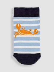 JoJo Maman Bébé Navy Blue 3-Pack Nautical Socks - Image 2 of 4
