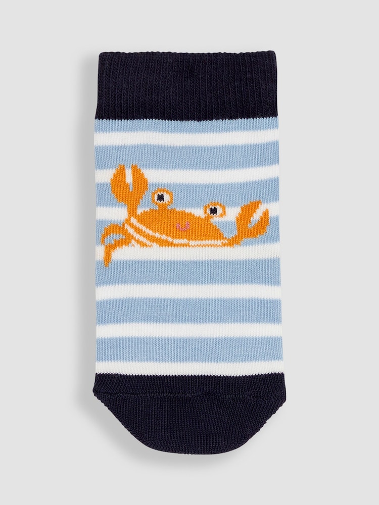 JoJo Maman Bébé Navy Blue 3-Pack Nautical Socks - Image 2 of 4