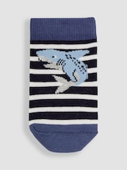 JoJo Maman Bébé Navy Blue 3-Pack Nautical Socks - Image 3 of 4