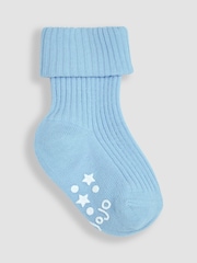 JoJo Maman Bébé Blue 3-Pack Cotton Socks - Image 3 of 4