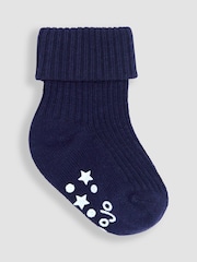 JoJo Maman Bébé Blue 3-Pack Cotton Socks - Image 4 of 4