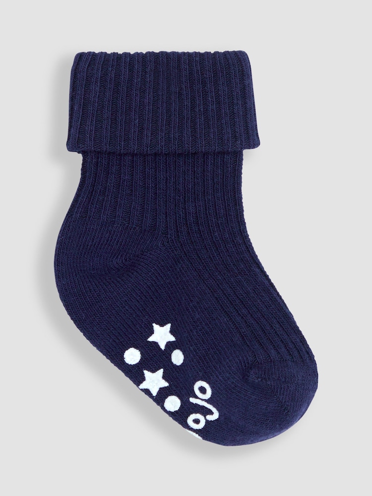 JoJo Maman Bébé Blue 3-Pack Cotton Socks - Image 4 of 4