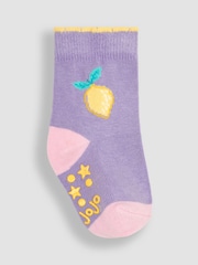 JoJo Maman Bébé Lilac Purple Lemon 3-Pack Fruit Socks - Image 2 of 4