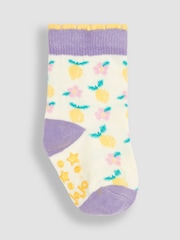 JoJo Maman Bébé Lilac Purple Lemon 3-Pack Fruit Socks - Image 3 of 4