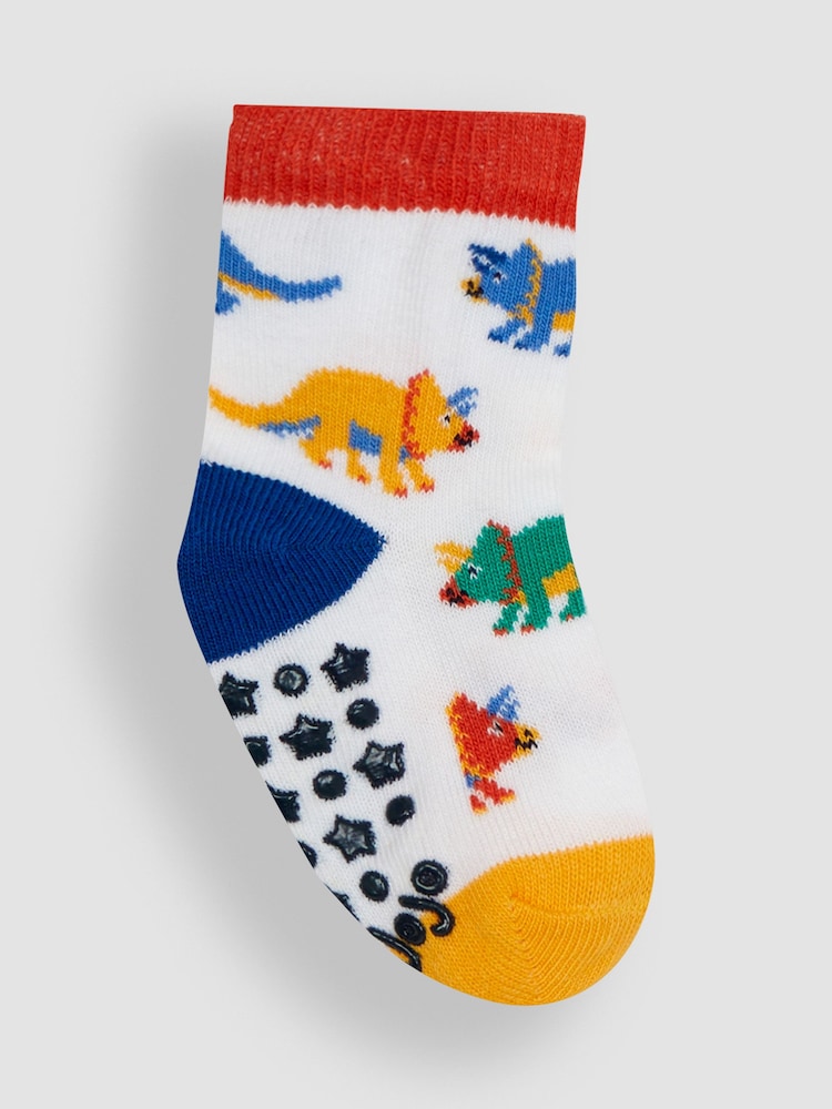 JoJo Maman Bébé Green 3-Pack Dino Socks - Image 2 of 4
