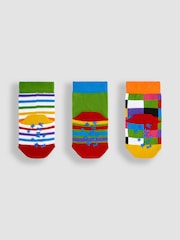JoJo Maman Bébé White 3-Pack Elmer Socks - Image 2 of 3