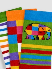 JoJo Maman Bébé White 3-Pack Elmer Socks - Image 3 of 3