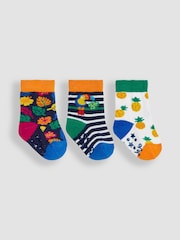 Pack de 3 pares de calcetines con diseño de frutas de Jojo Maman Bébé - Imagen 1 de 4