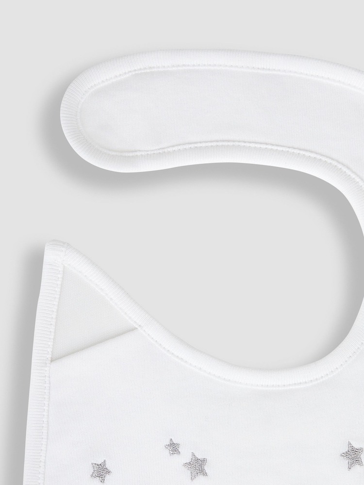 JoJo Maman Bébé White Born in 2024 Embroidered Bibs - Image 2 of 3