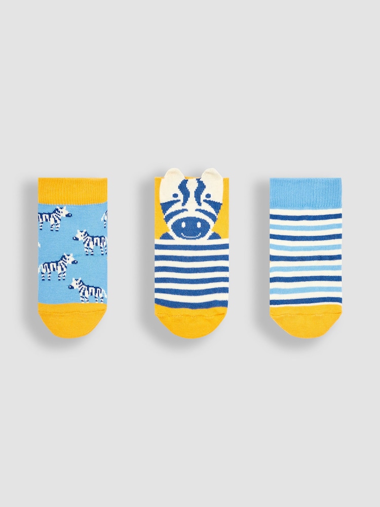 JoJo Maman Bébé Socken mit Safari-Design im 3er-Pack - Bild 1 von 4