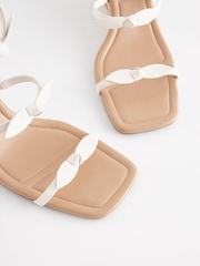 White Forever Comfort Bow Square Toe Wedges - Image 5 of 6