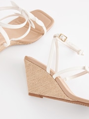 White Forever Comfort Bow Square Toe Wedges - Image 6 of 6