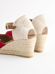 Red Forever Comfort® Leather Frill Wedges - Image 3 of 7