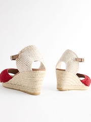 Red Forever Comfort® Leather Frill Wedges - Image 4 of 7