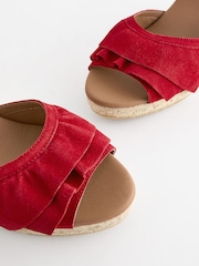 Red Forever Comfort® Leather Frill Wedges - Image 5 of 7
