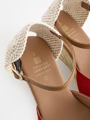 Red Forever Comfort® Leather Frill Wedges - Image 6 of 7
