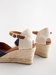 Navy Forever Comfort® Leather Frill Wedges - Image 3 of 6