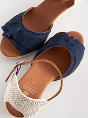 Navy Forever Comfort® Leather Frill Wedges - Image 5 of 6