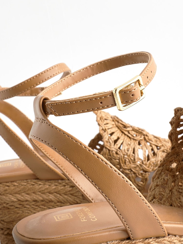 Tan Brown Forever Comfort® Raffia High Wedges - Image 10 of 10