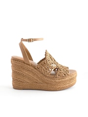Tan Brown Forever Comfort® Raffia High Wedges - Image 5 of 10