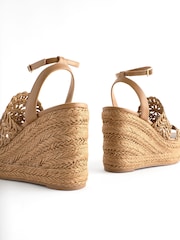 Tan Brown Forever Comfort® Raffia High Wedges - Image 7 of 10