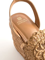 Tan Brown Forever Comfort® Raffia High Wedges - Image 9 of 10