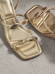 Gold Forever Comfort Bow Square Toe Wedges - Image 3 of 9