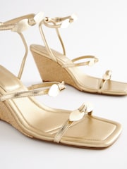 Gold Forever Comfort Bow Square Toe Wedges - Image 9 of 9