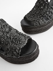 Black Forever Comfort® Raffia High Wedges - Image 3 of 7