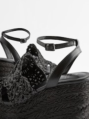 Black Forever Comfort® Raffia High Wedges - Image 5 of 7