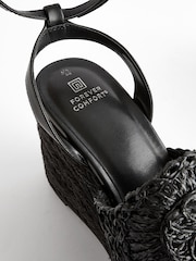 Black Forever Comfort® Raffia High Wedges - Image 7 of 7